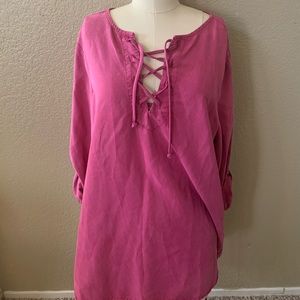 Anthropologie Cloth and Stone lace up top